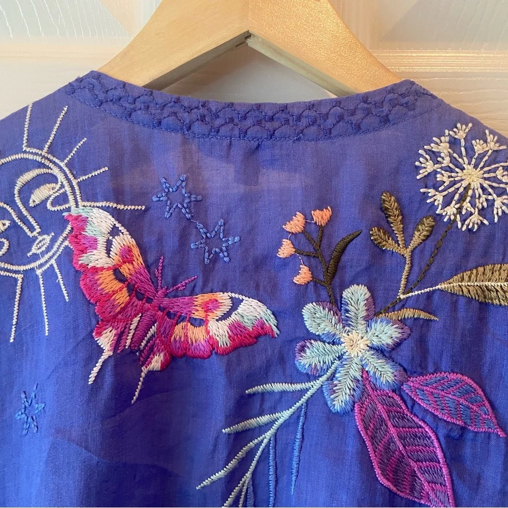 Johnny Was Embroidered Dress- Free flowing, comfortable 🌸🌺🦋 - Picture 2 of 13